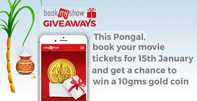 India Desire : Bookmyshow Giveaways Pongal Offer: Book Movie Ticket & Get Chance To Win A 10gms Gold Coin